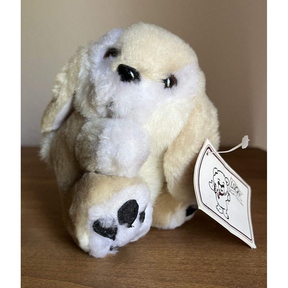 Lucky Plush Toys Bunny Rabbit Vintage 90s Mini Stuffed Animal Beige 5in‎ Easter
